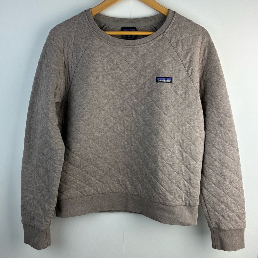 Patagonia Quilted Crewneck Sweatshirt in Taupe